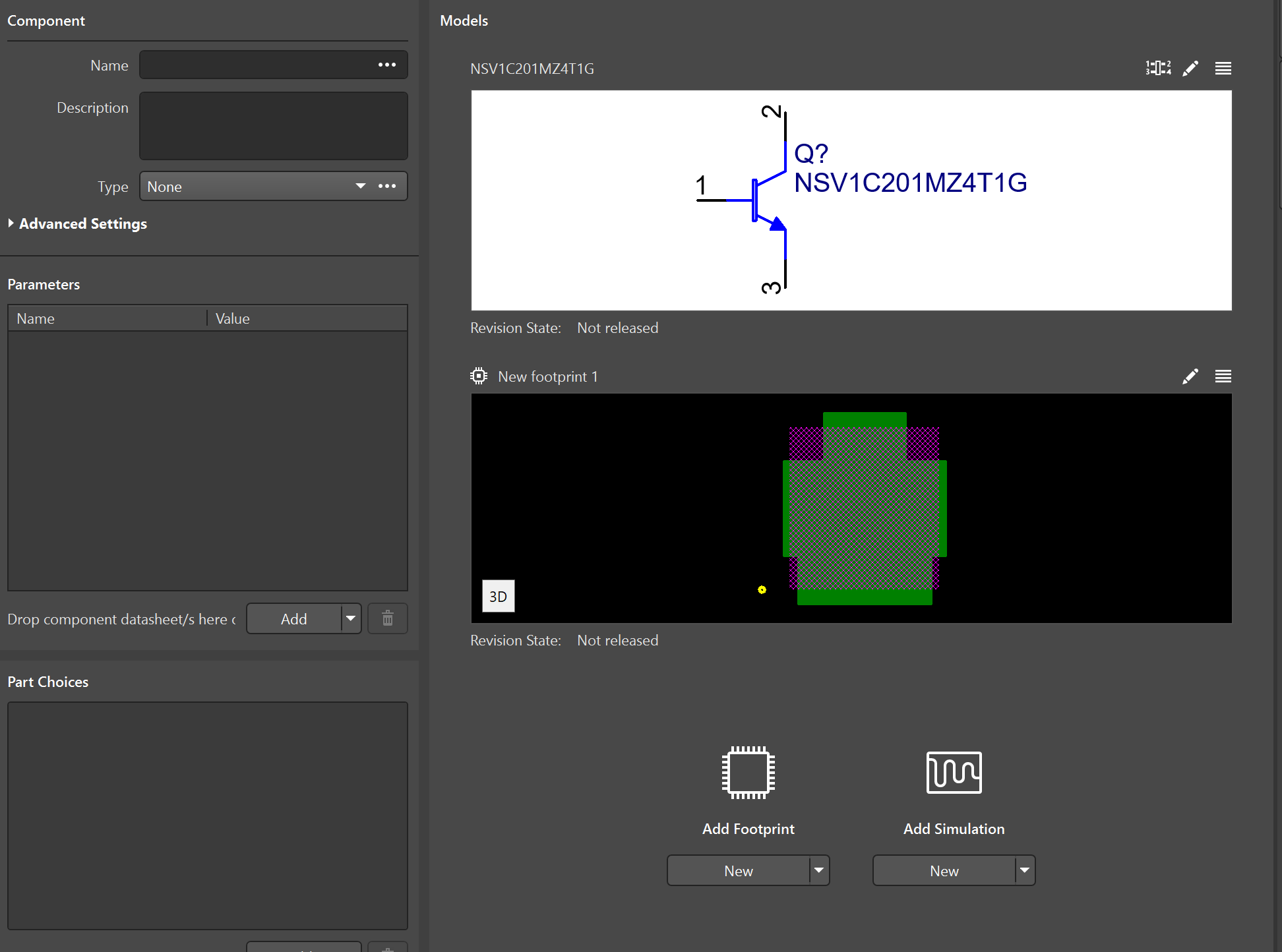 Add Symbol and Footprint to New Component