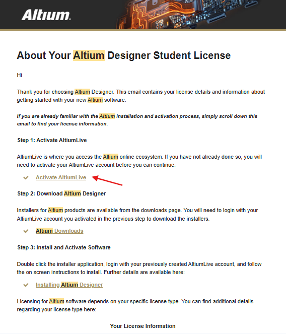 Altium Email