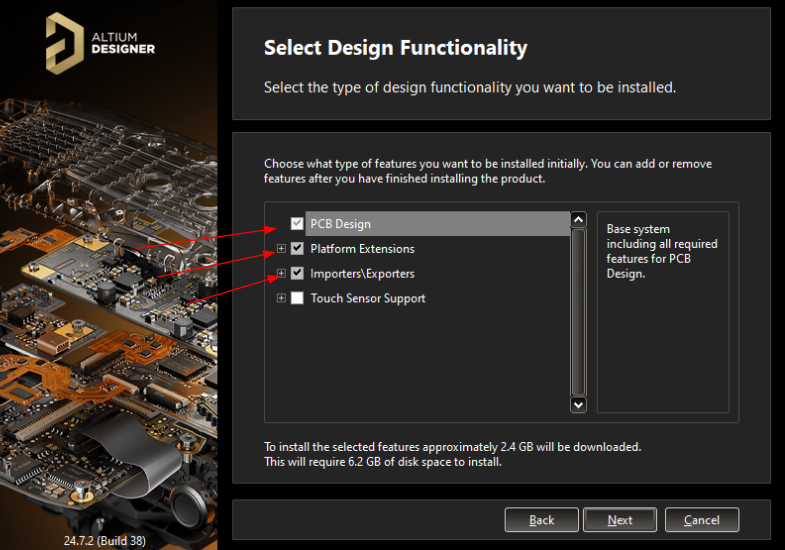 Altium Installation Functionality