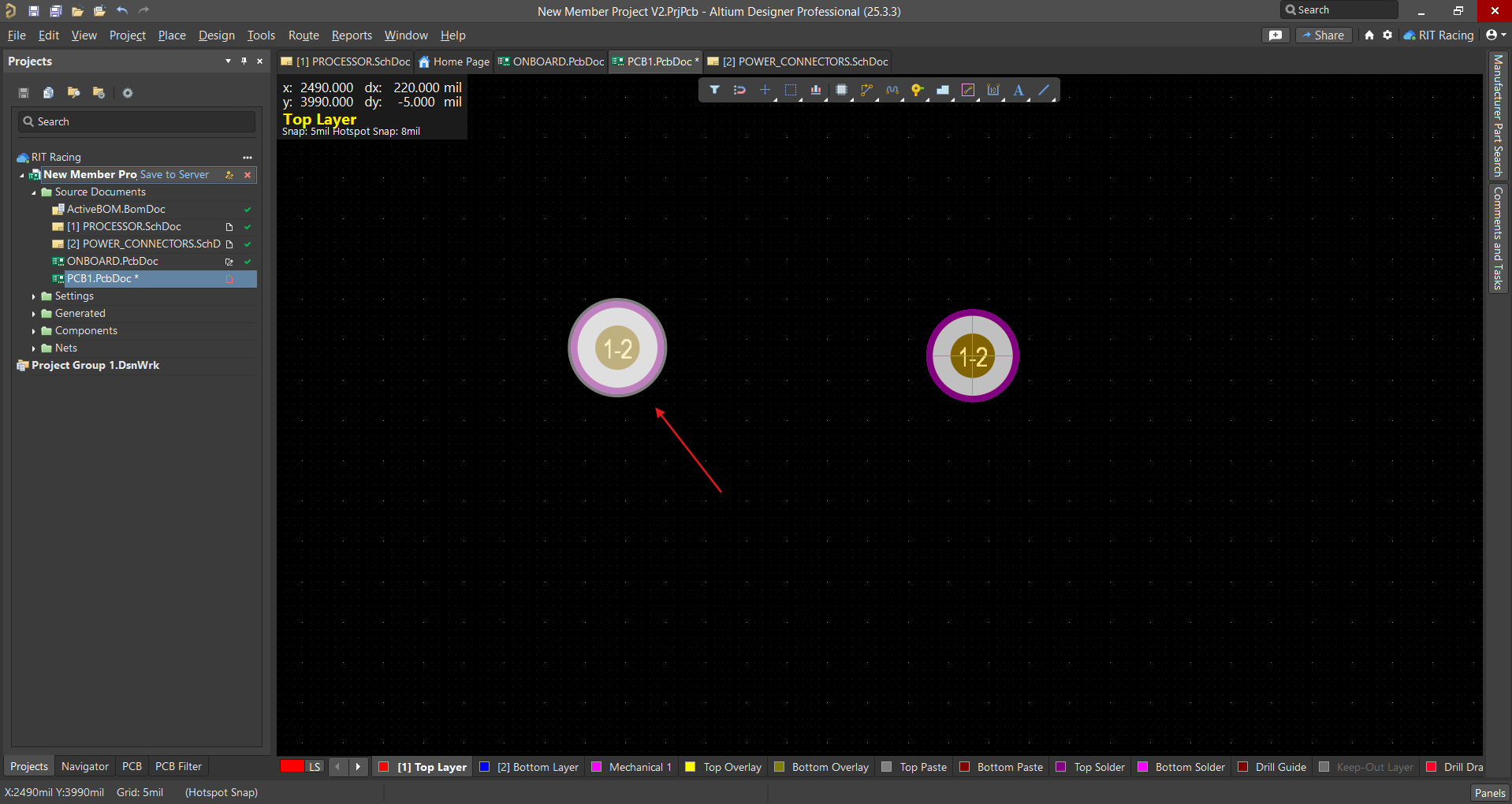 Placing Via