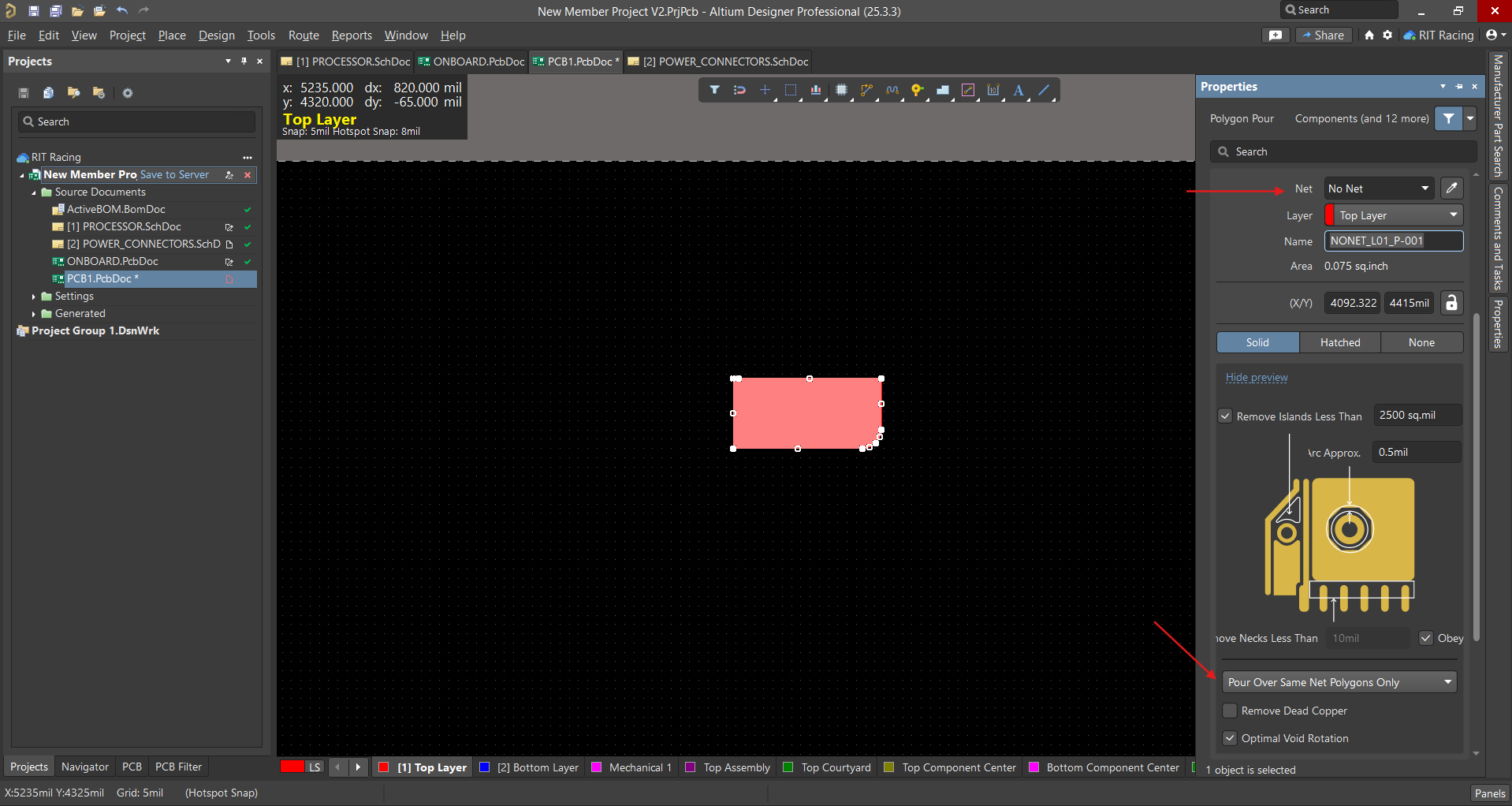 Polygon Pour Properties