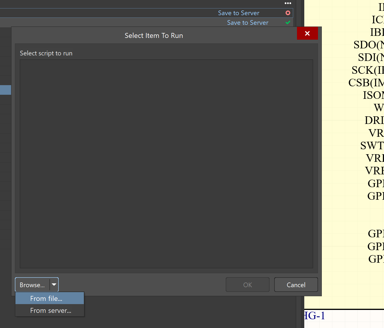 Select Item to Run