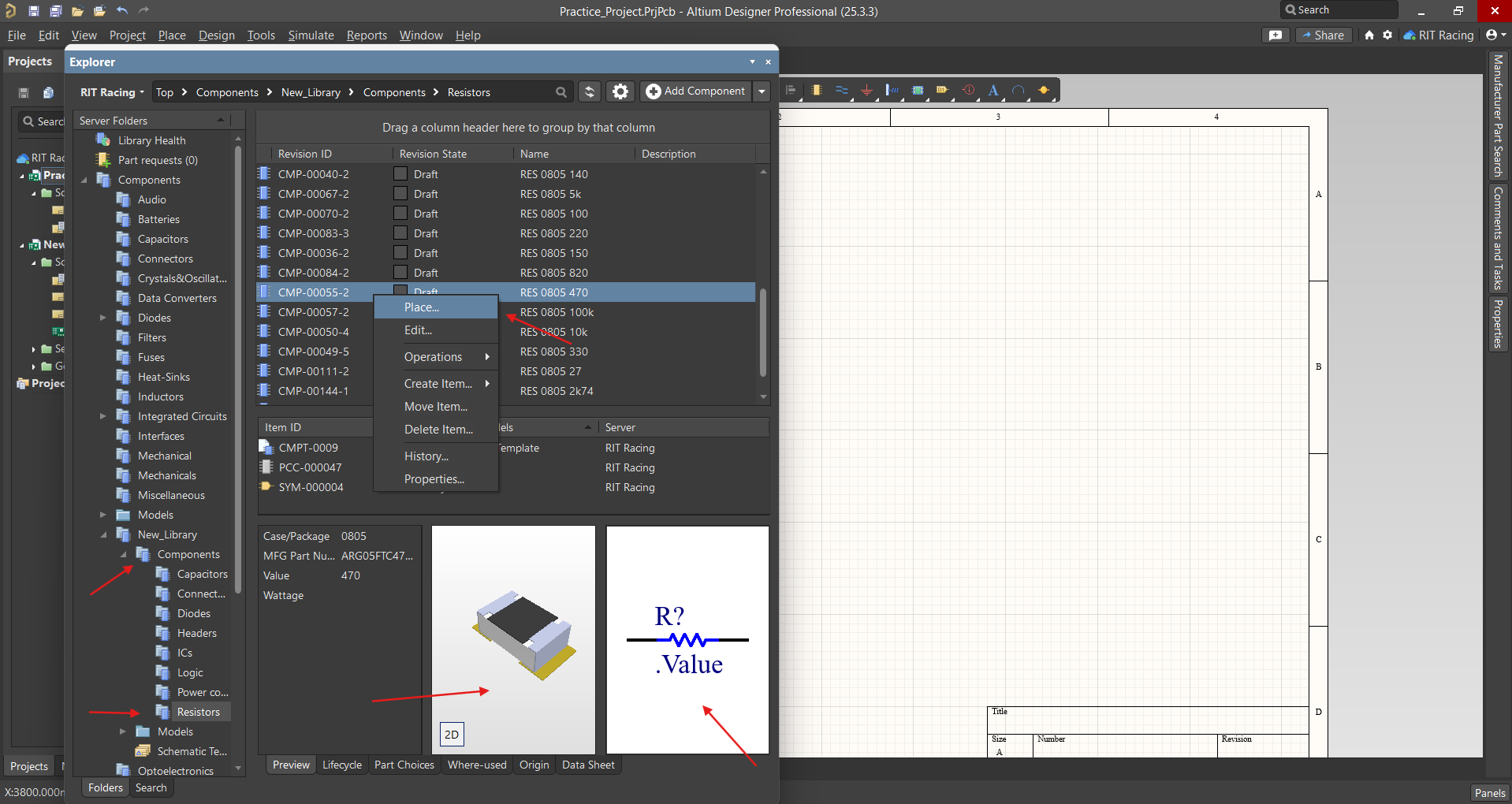 Selecting Component