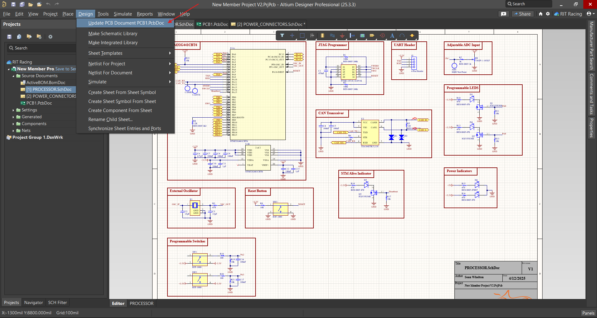 Update PCB